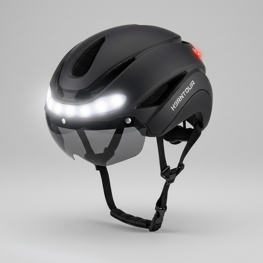 Casque vélo avec lumière - Mat