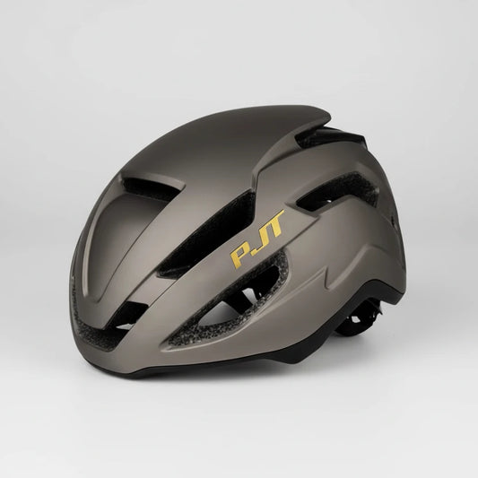 casque vélo route PJT gris titane et doré 