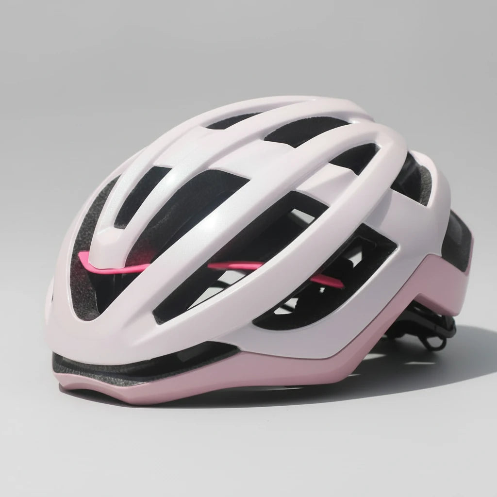 casque velo PJT rose poudrée vue de 3/4
